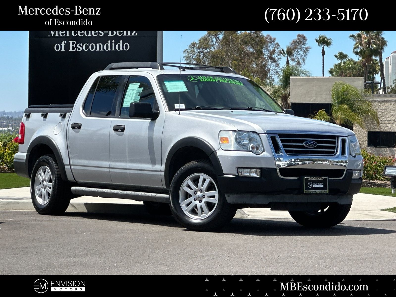 Brilliant Silver Metallic 2010 Ford Explorer Sport Trac Pickup Truck 4X2 5-Speed Automatic Overdrive