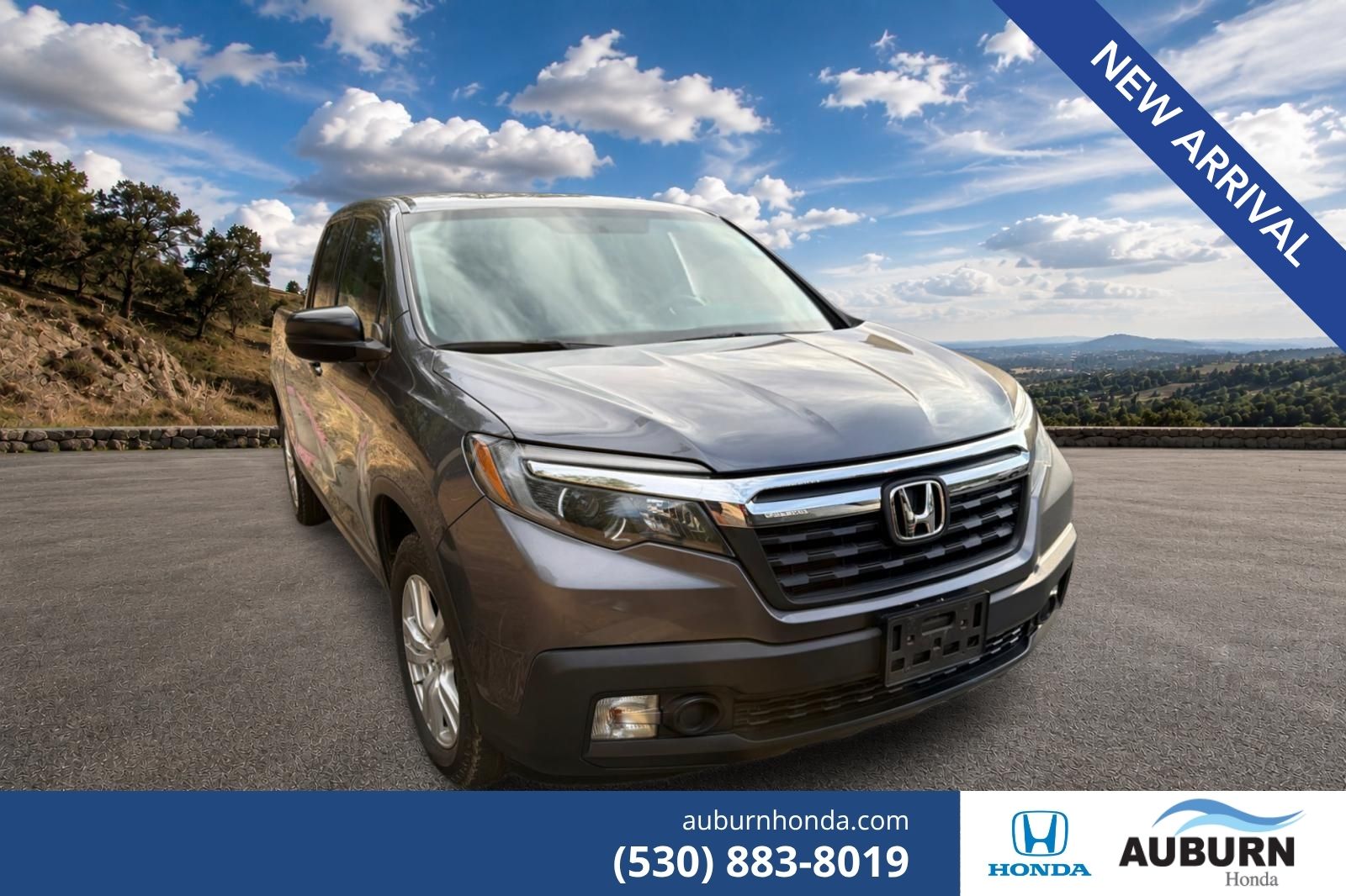 Gray (Modern Steel Metallic) 2017 Honda Ridgeline Pickup Truck All-Wheel Drive 6-Speed Automatic