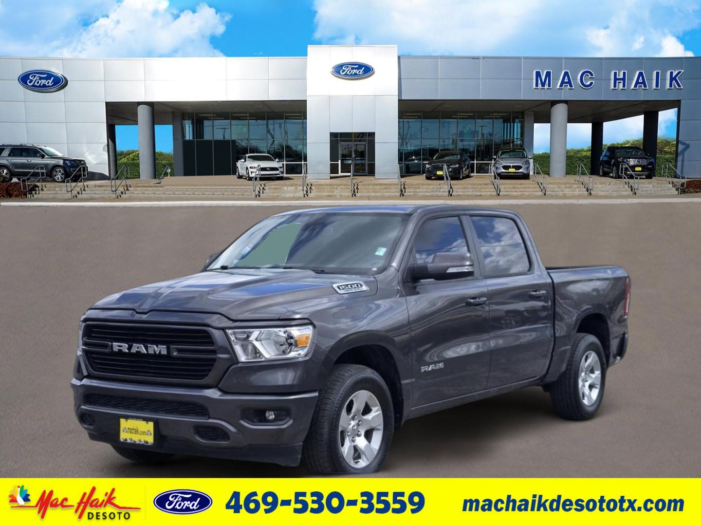 Crystal Metallic 2019 RAM 1500 Big Horn Crew Cab 4WD Pickup Truck Four-Wheel Drive 8-Speed Automatic