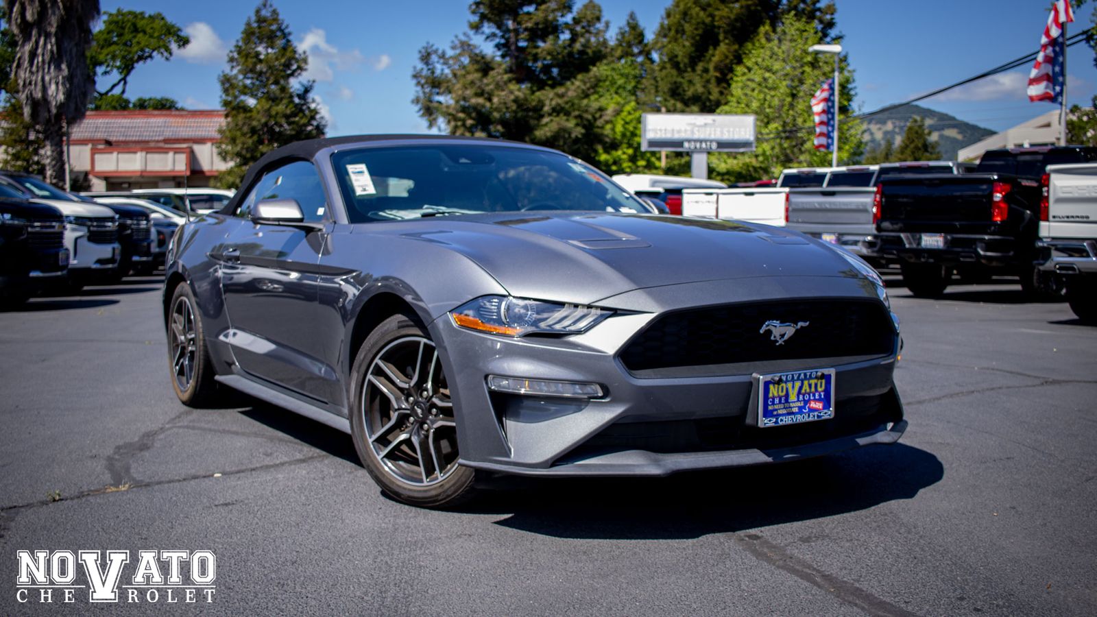 Gray Metallic 2022 Ford Mustang EcoBoost Premium Convertible RWD Convertible Rear-Wheel Drive Automatic