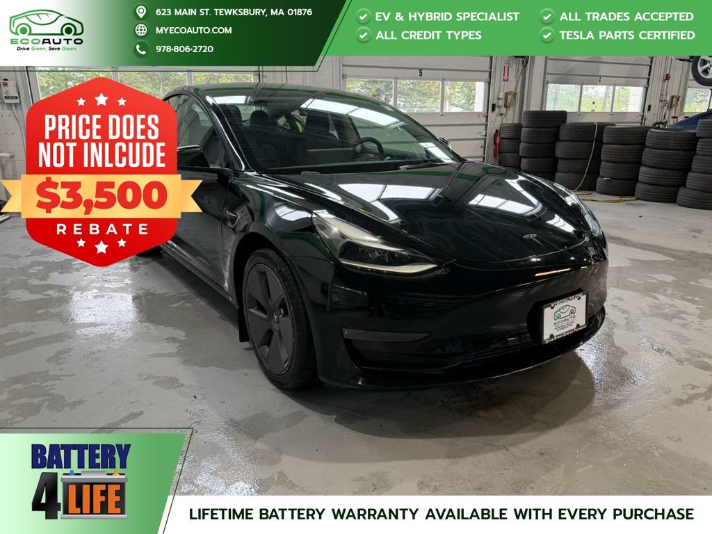 Solid Black 2023 Tesla Model 3 RWD Sedan Rear-Wheel Drive 1-Speed Automatic