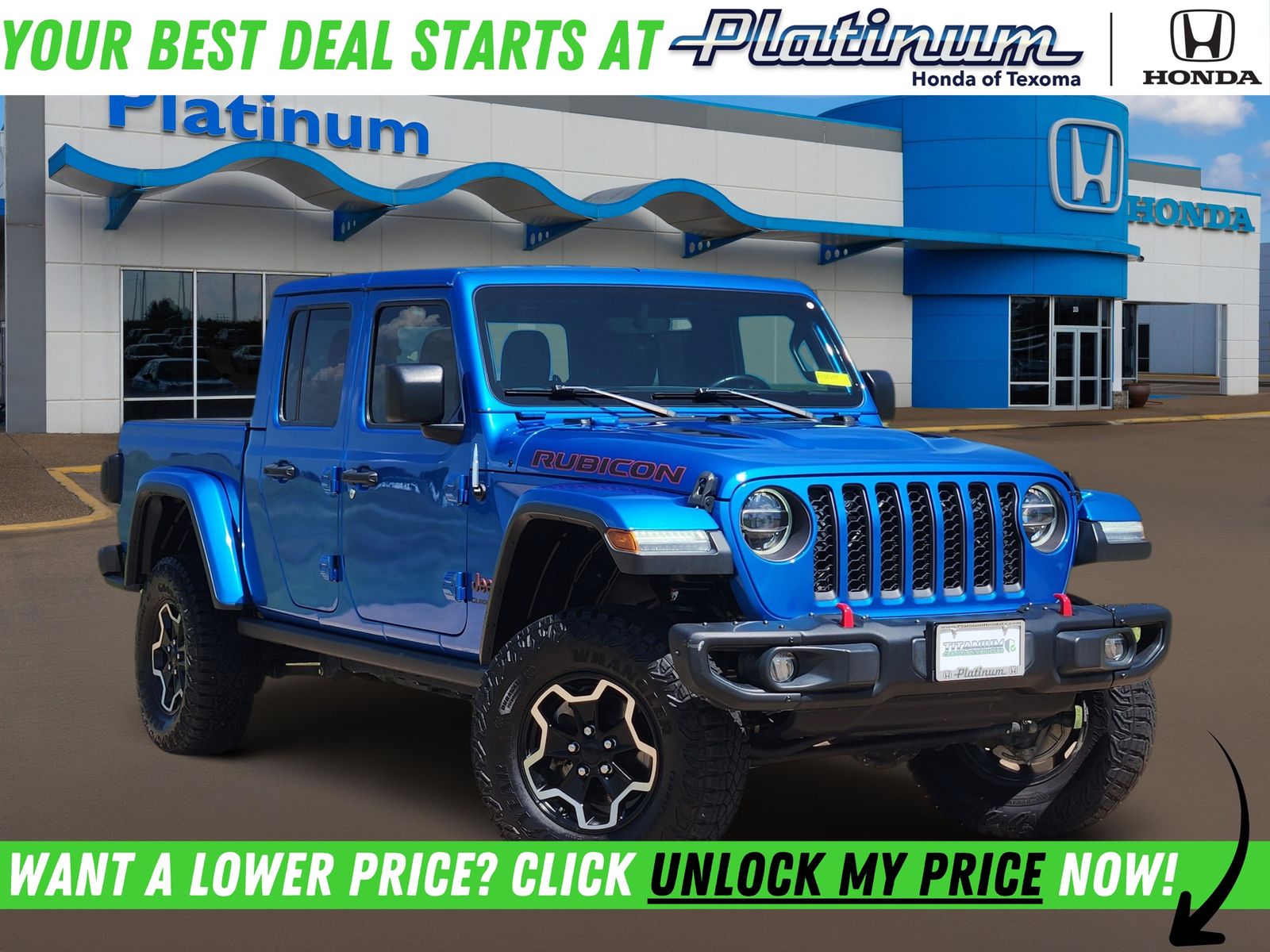 Hydro Blue Pearlcoat 2020 Jeep Gladiator Pickup Truck Four-Wheel Drive 8-Speed Automatic