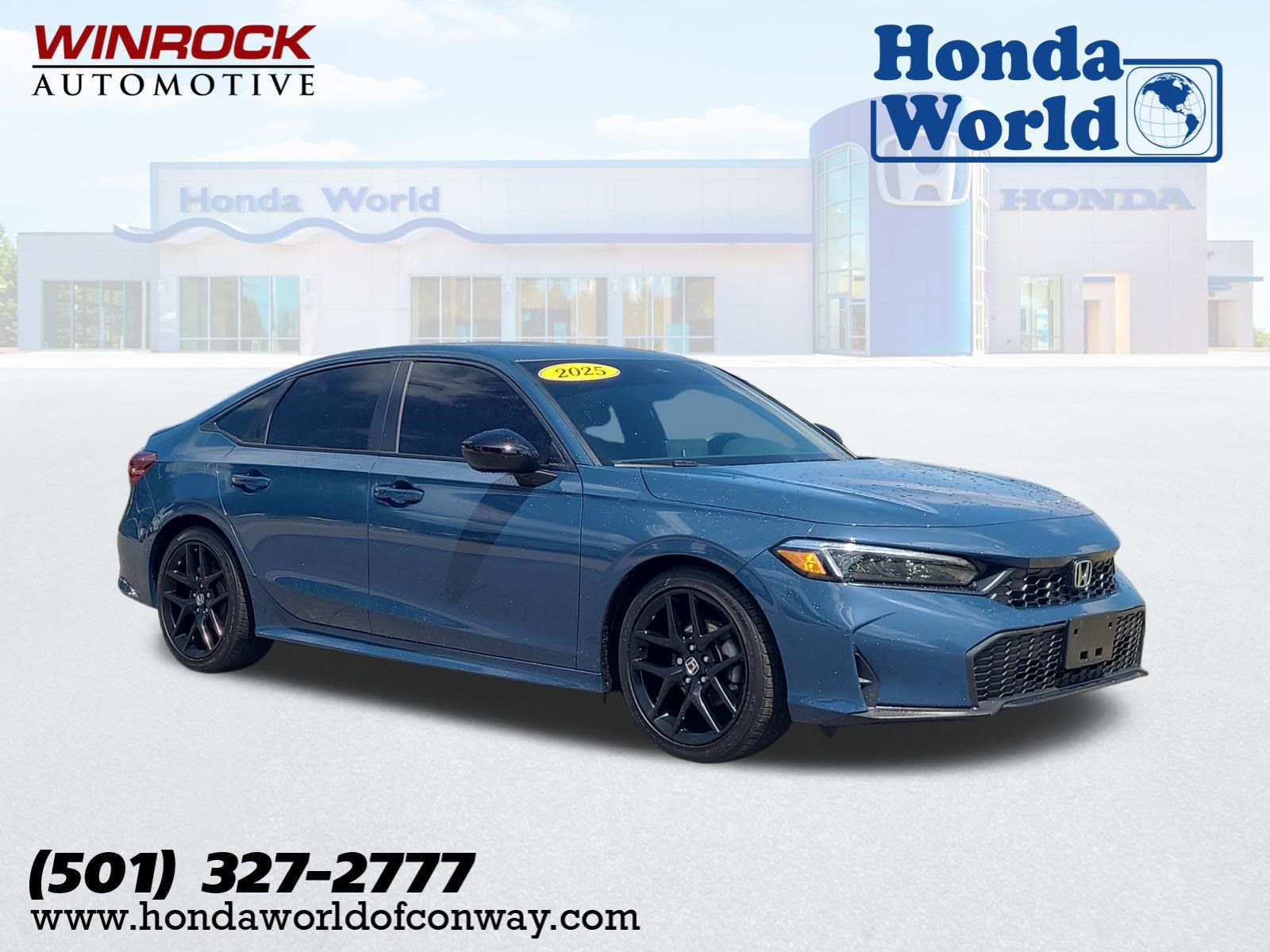 Blue 2025 Honda Civic Sedan Front-Wheel Drive Continuously Variable Transmission