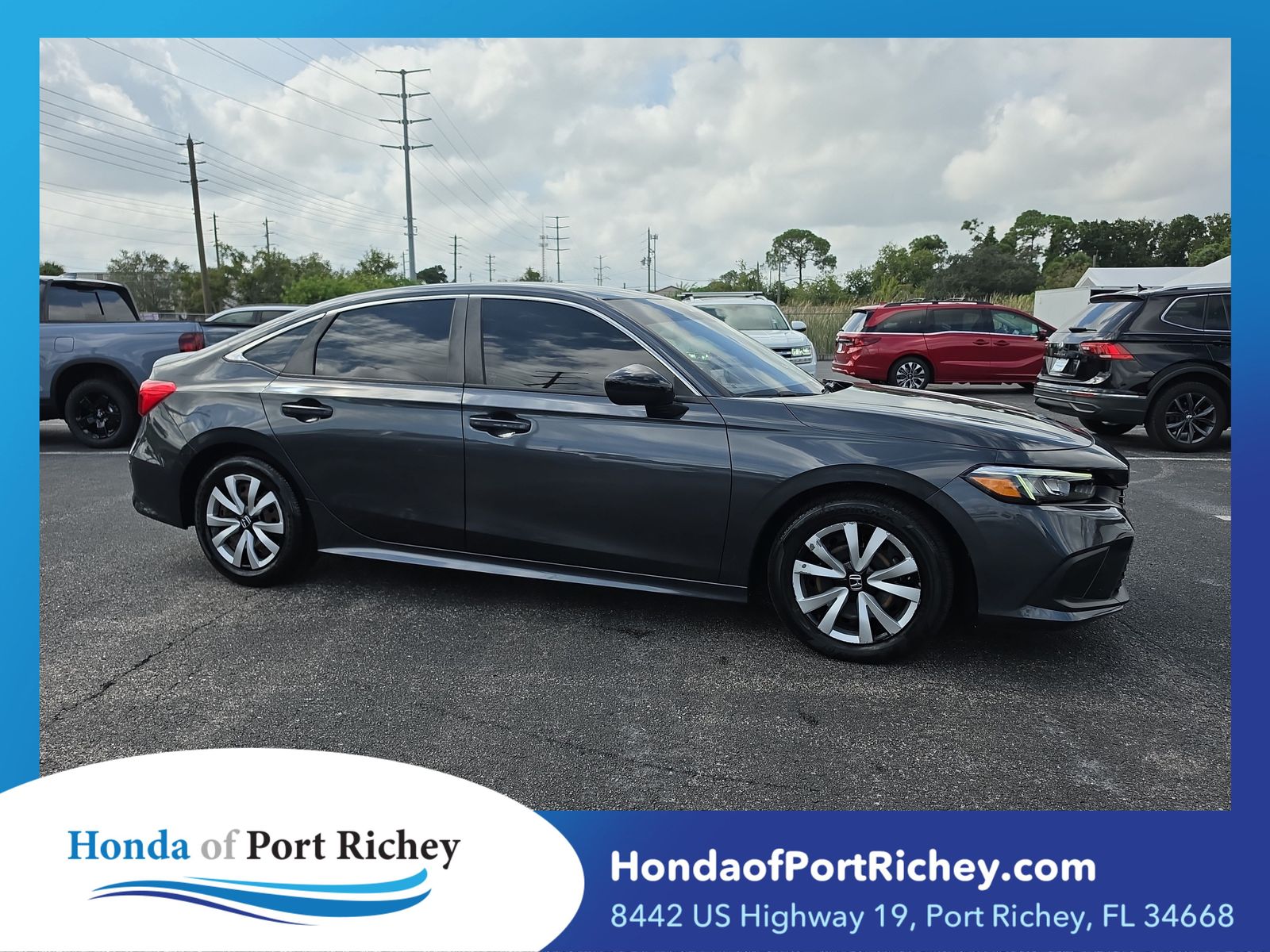 Meteorite Gray Metallic 2024 Honda Civic Sedan Front-Wheel Drive Continuously Variable Transmission