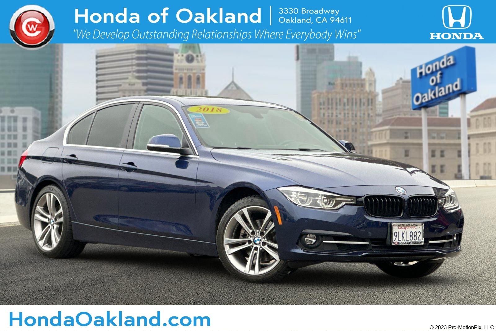 Estoril Blue Metallic 2018 BMW 3 Series Sedan Rear-Wheel Drive 8-Speed Automatic
