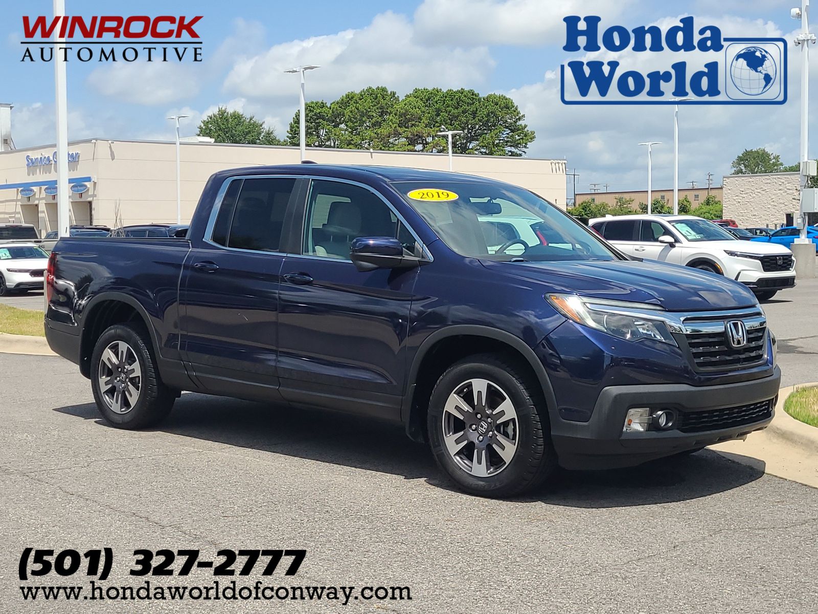 Black (Obsidian Blue Pearl) 2019 Honda Ridgeline Pickup Truck All-Wheel Drive 6-Speed Automatic
