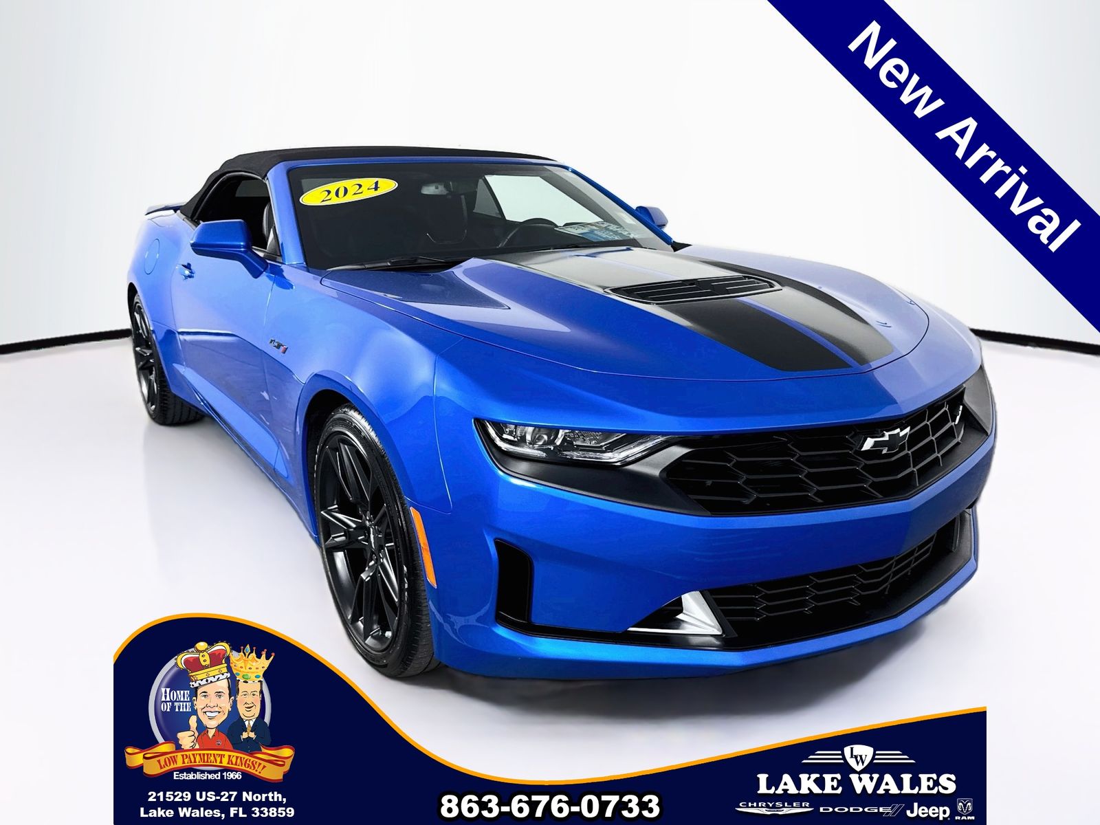 Riptide Blue 2024 Chevrolet Camaro Convertible Rear-Wheel Drive Automatic