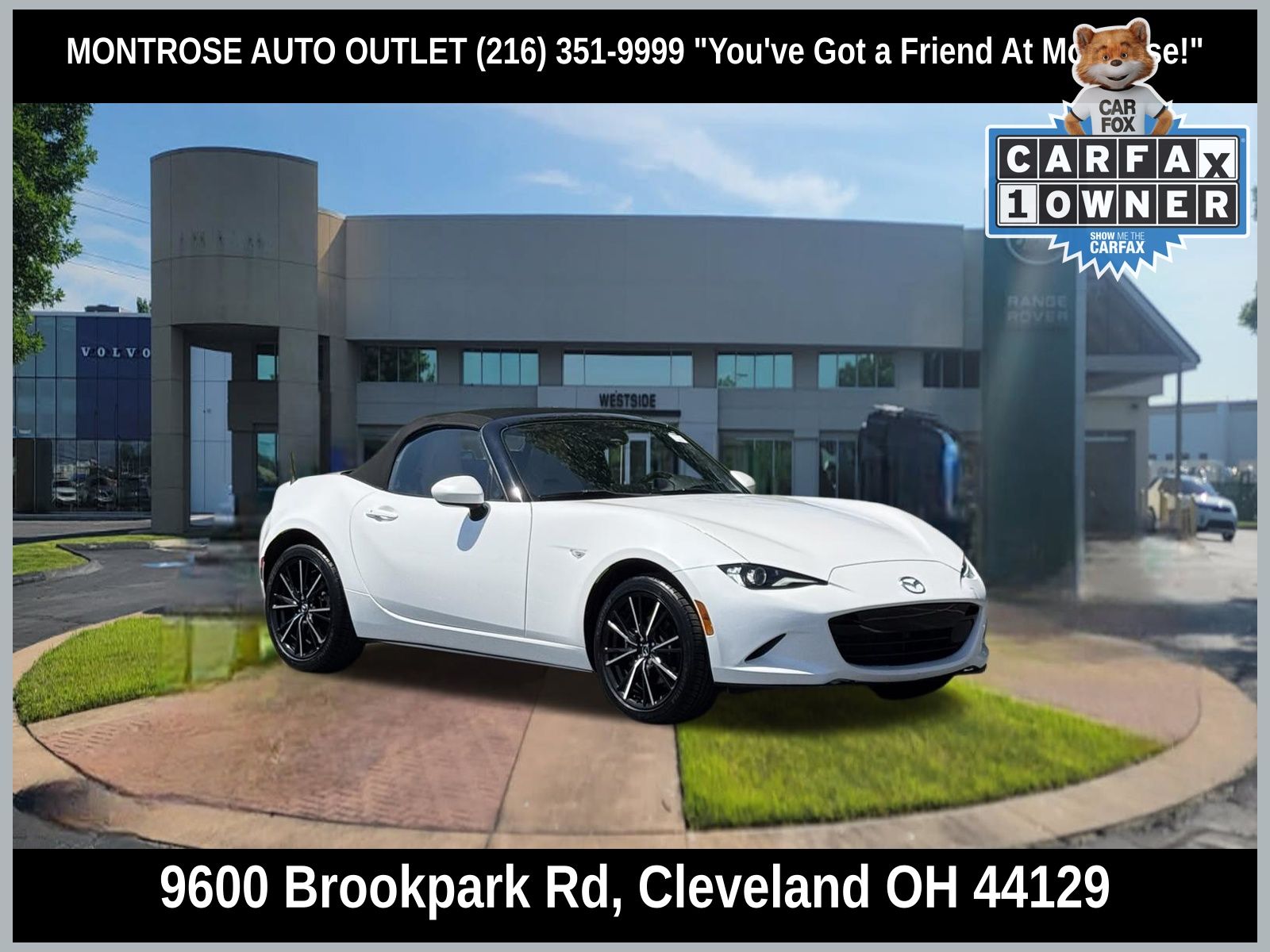 Snowflake White Pearl 2024 Mazda MX-5 Miata Convertible Rear-Wheel Drive 6-Speed Automatic