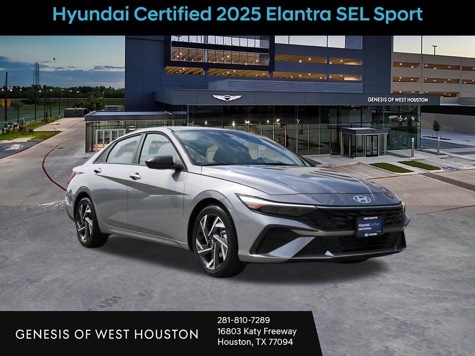 Fluid Metal 2025 Hyundai Elantra SEL Sport FWD Sedan Front-Wheel Drive Continuously Variable Transmission