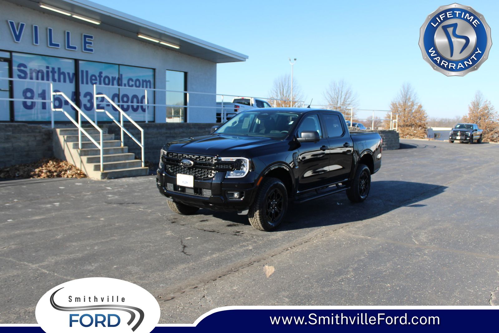 Shadow Black 2025 Ford Ranger XLT SuperCrew 4WD Pickup Truck Four-Wheel Drive Automatic