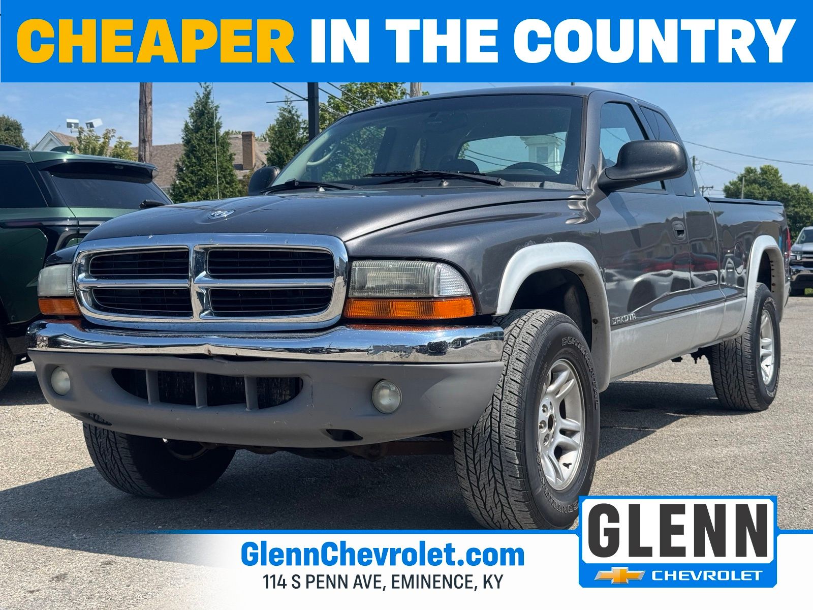 Gray 2001 Dodge Dakota Pickup Truck Four-Wheel Drive 4-Speed Automatic Overdrive
