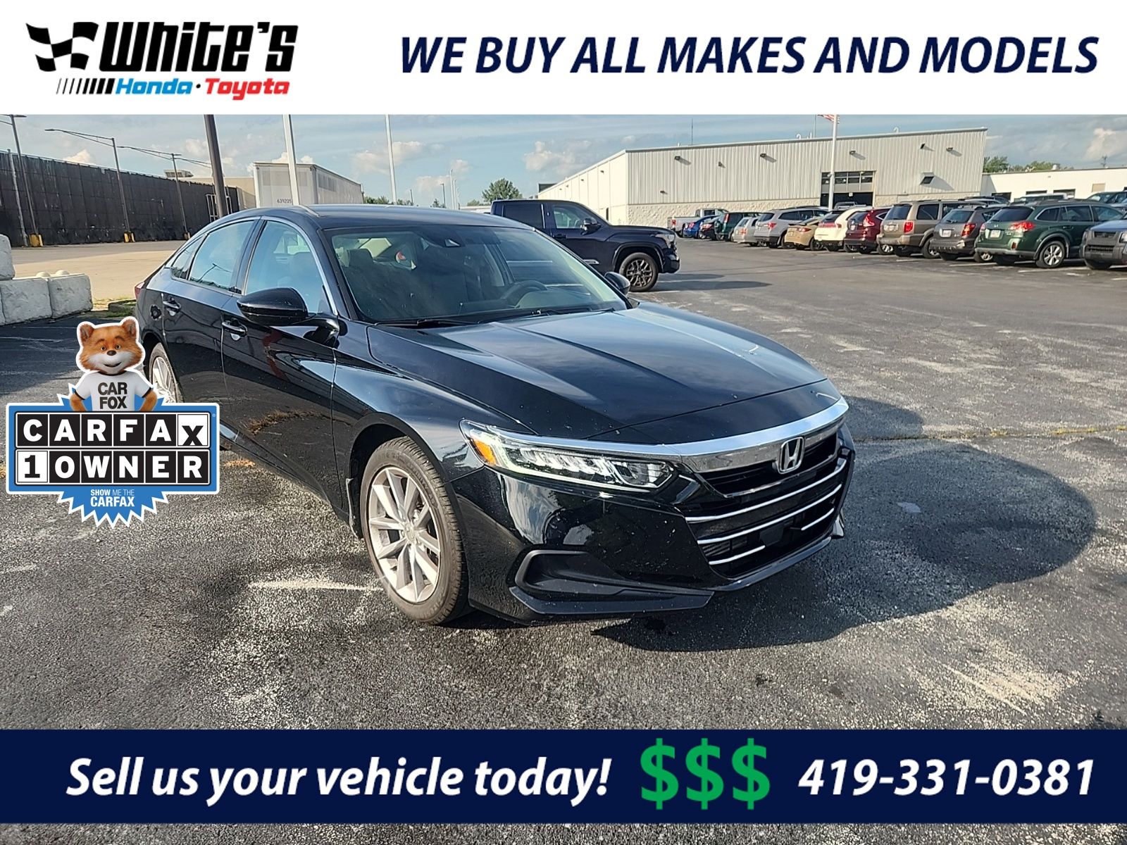 Black 2022 Honda Accord Sedan Front-Wheel Drive Continuously Variable Transmission