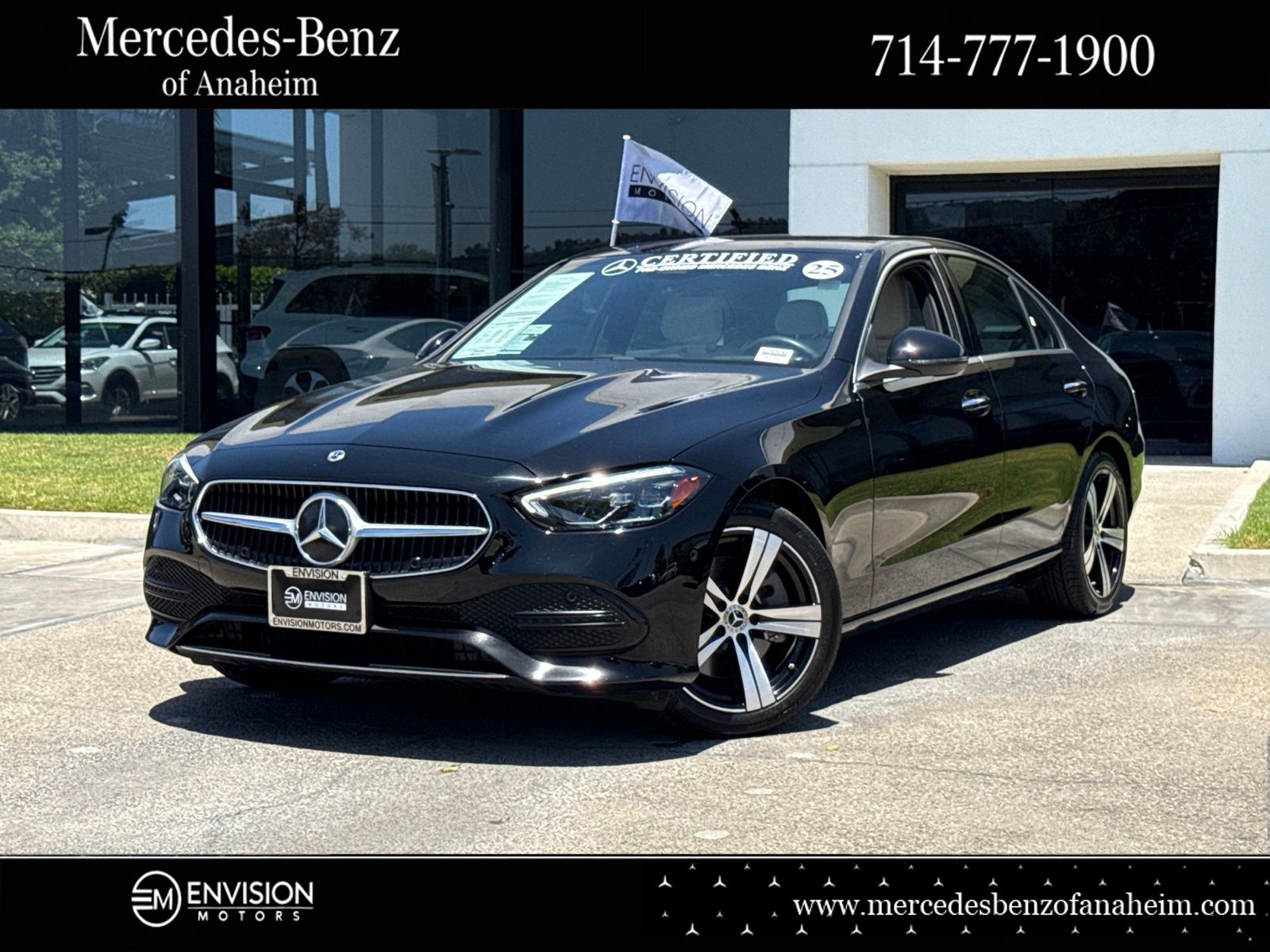 Black 2025 Mercedes-Benz C-Class Sedan Rear-Wheel Drive 9-Speed Automatic