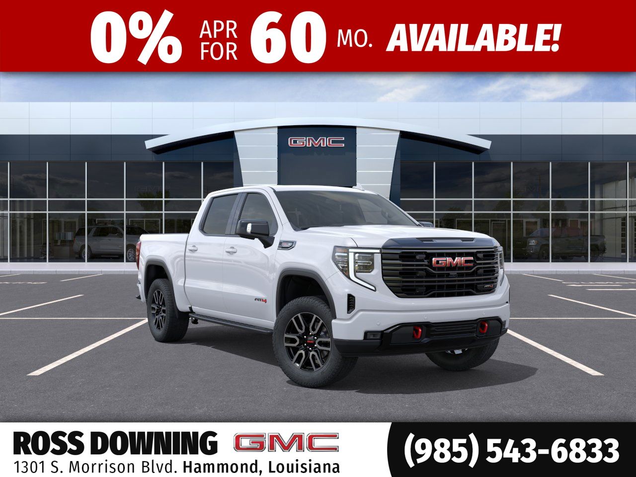 2026 GMC Sierra 1500 AT4 White at Ross Downing Buick GMC