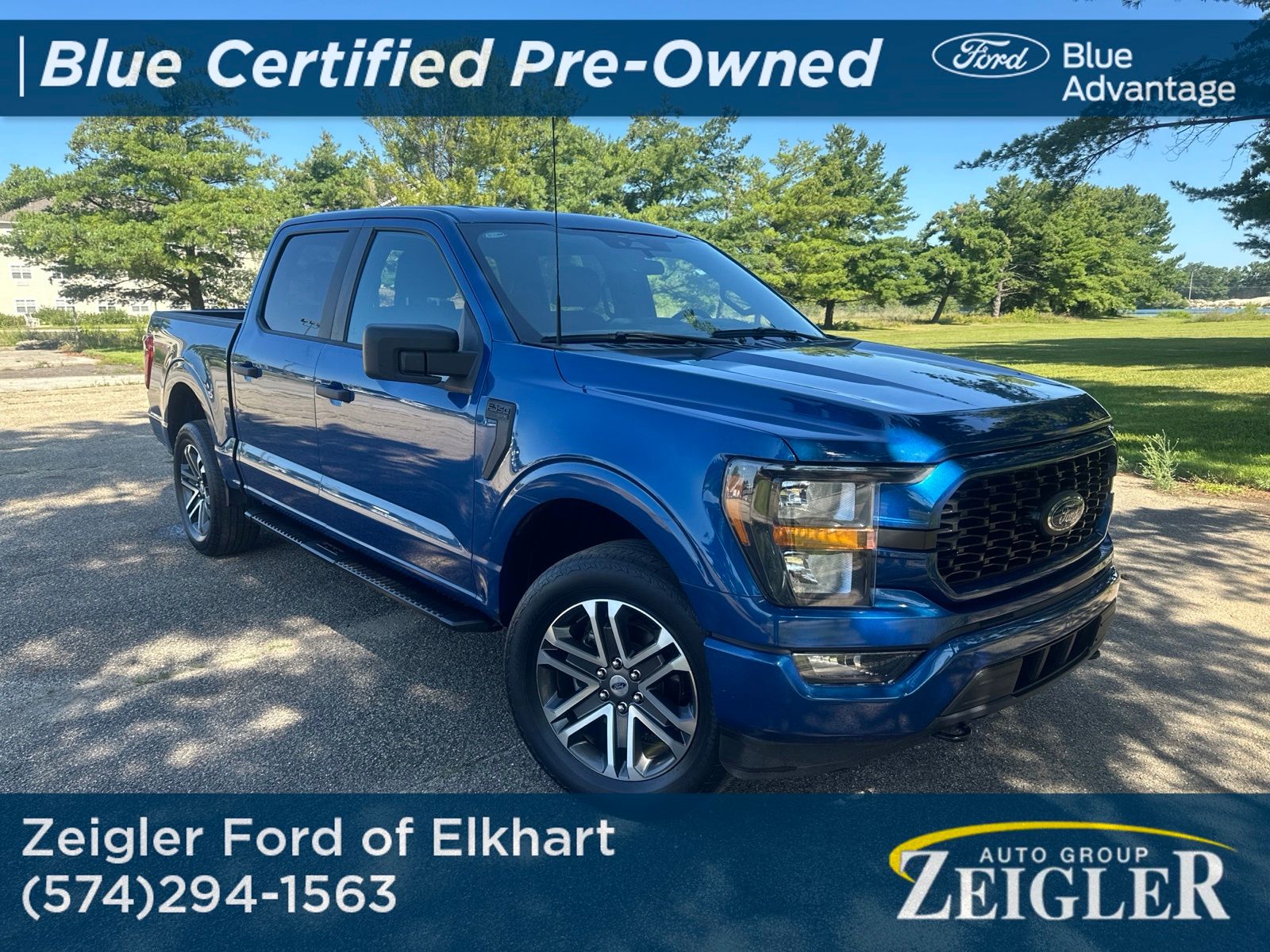 Blue Metallic 2023 Ford F-150 Pickup Truck Four-Wheel Drive Automatic