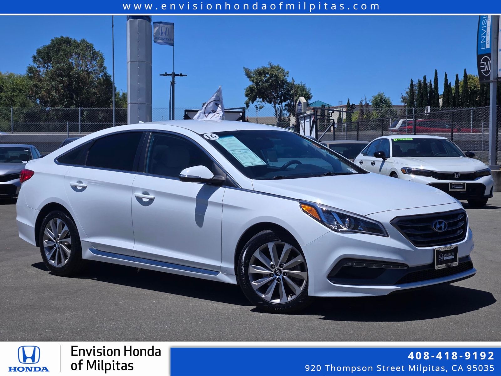 Quartz White Pearl 2016 Hyundai Sonata Sedan Front-Wheel Drive 6-Speed Automatic