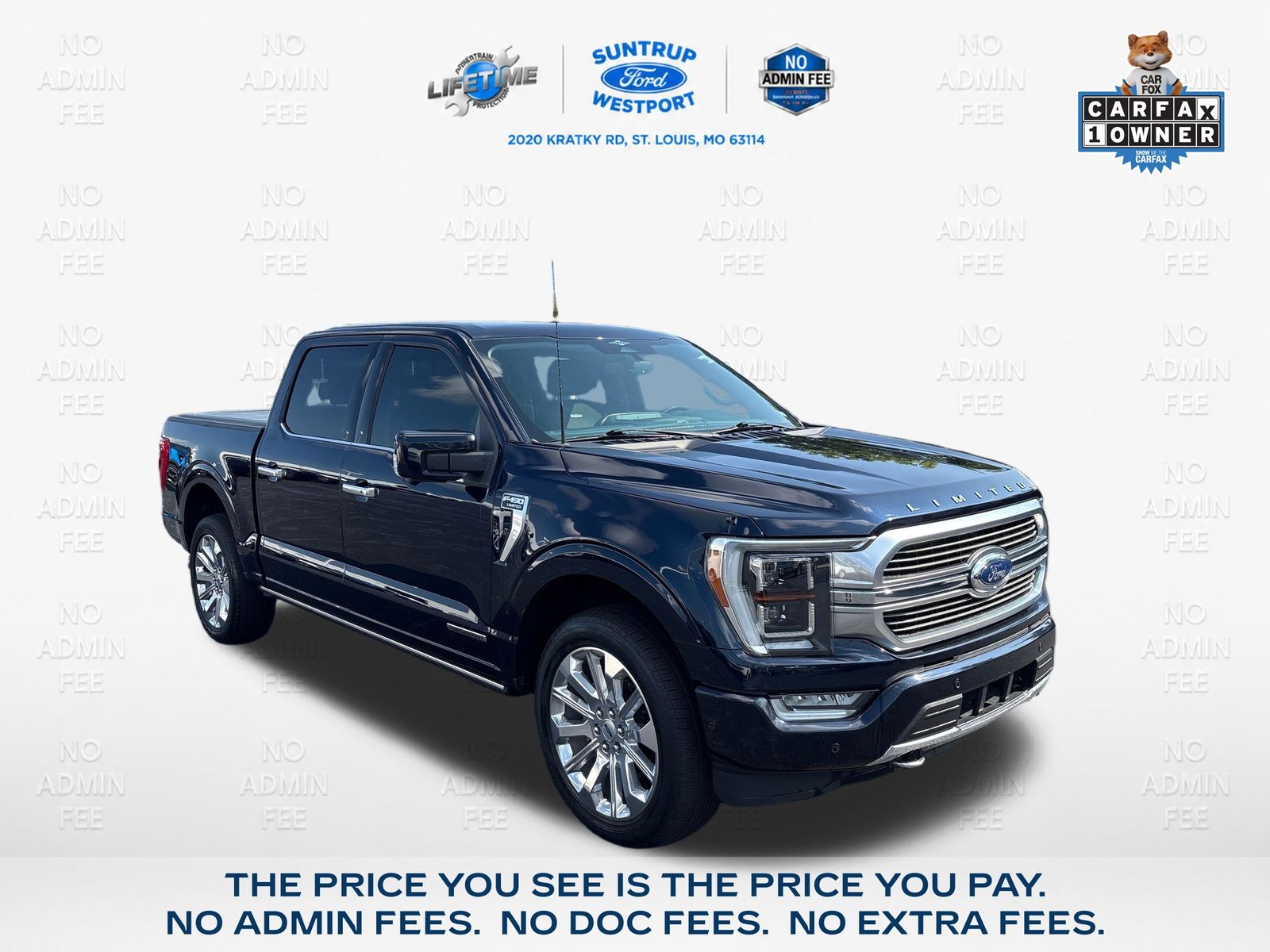Blue Metallic 2023 Ford F-150 Pickup Truck Four-Wheel Drive Automatic