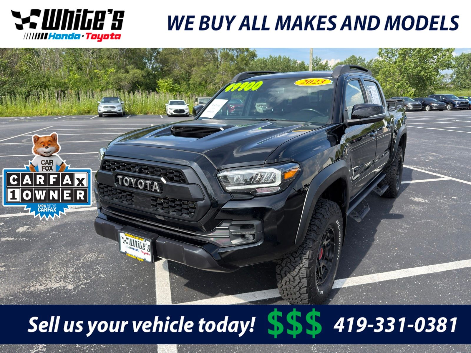 Black 2023 Toyota Tacoma Pickup Truck Four-Wheel Drive 6-Speed Manual