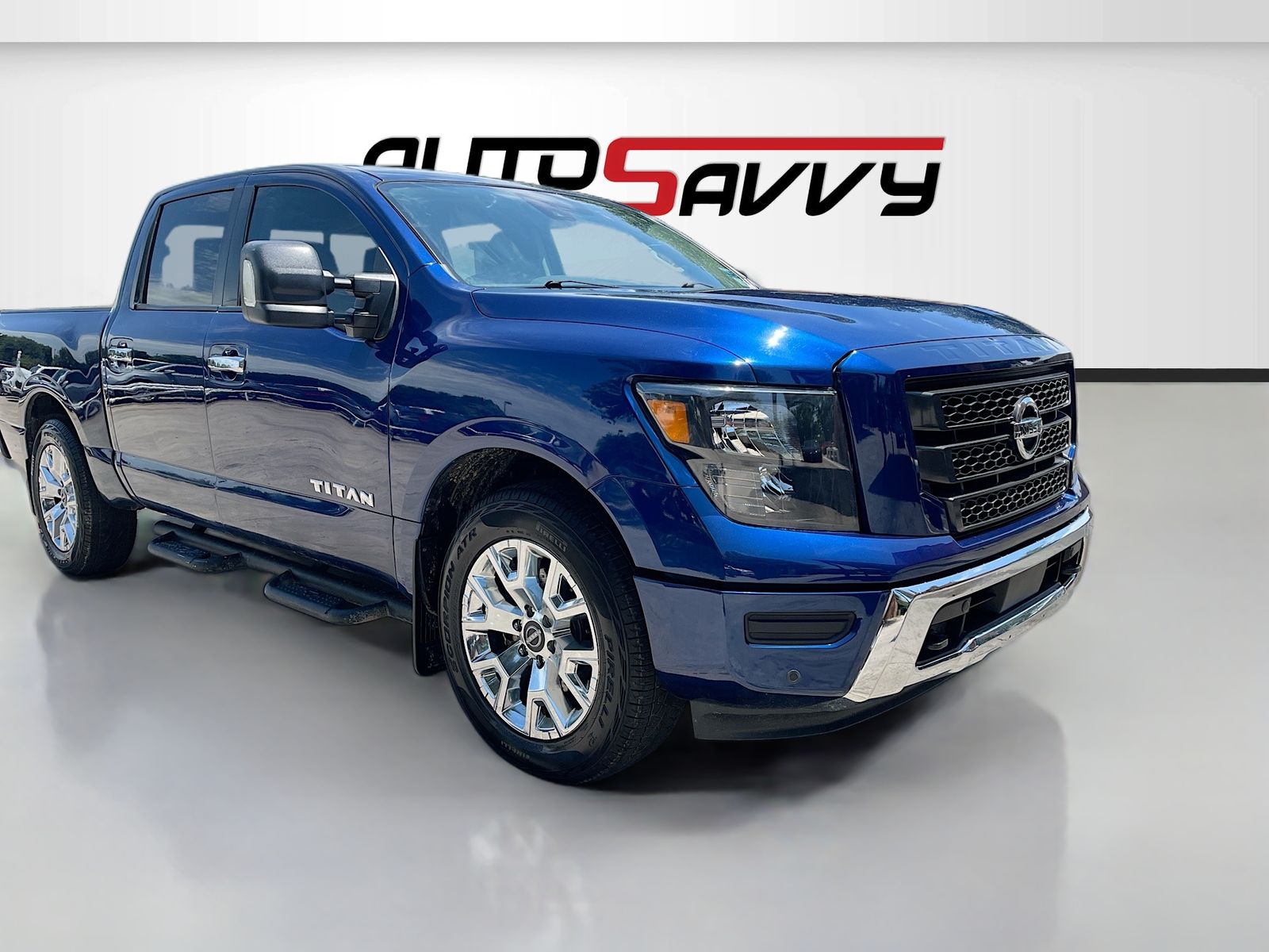 Deep Blue Pearl 2023 Nissan Titan Pickup Truck 4X2 9-Speed Automatic