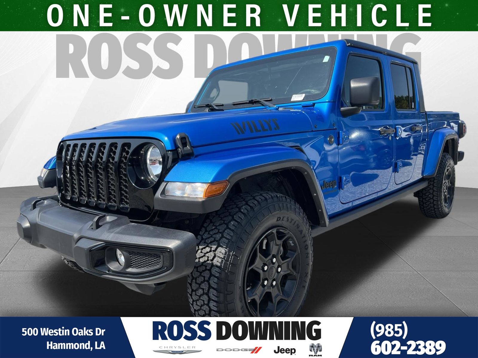 Hydro Blue Pearlcoat 2023 Jeep Gladiator Pickup Truck Four-Wheel Drive 8-Speed Automatic