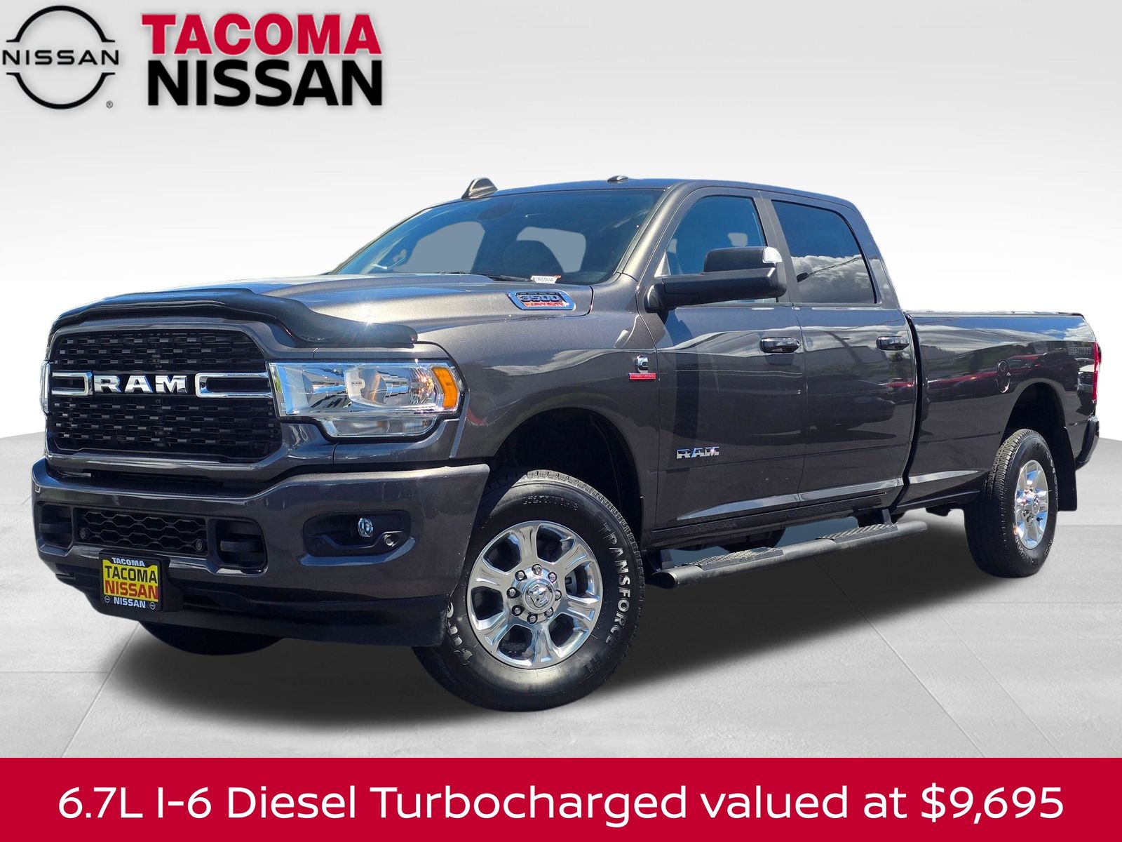 Gray (Granite Crystal Metallic Clearcoat) 2022 RAM 3500 Pickup Truck Four-Wheel Drive 6-Speed Automatic