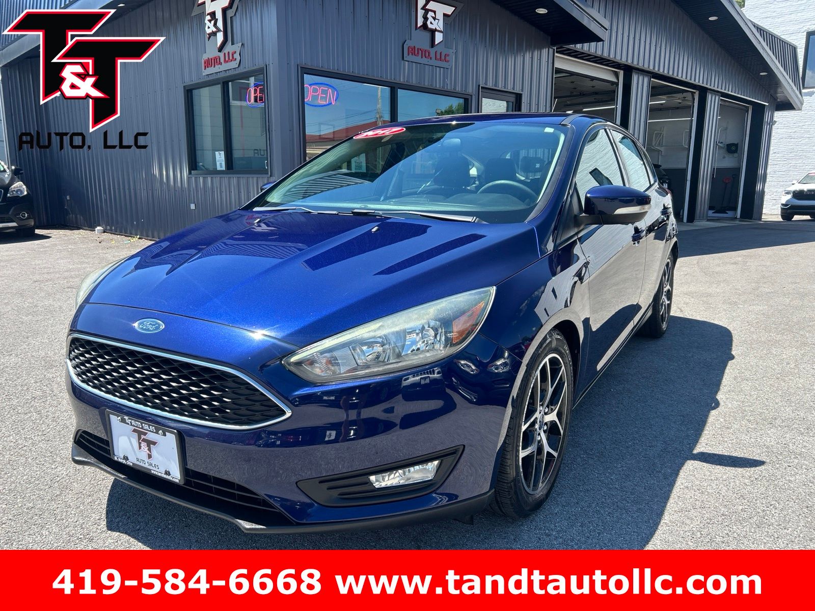 Kona Blue Metallic 2017 Ford Focus SEL Hatchback Hatchback Front-Wheel Drive 6-Speed Automatic