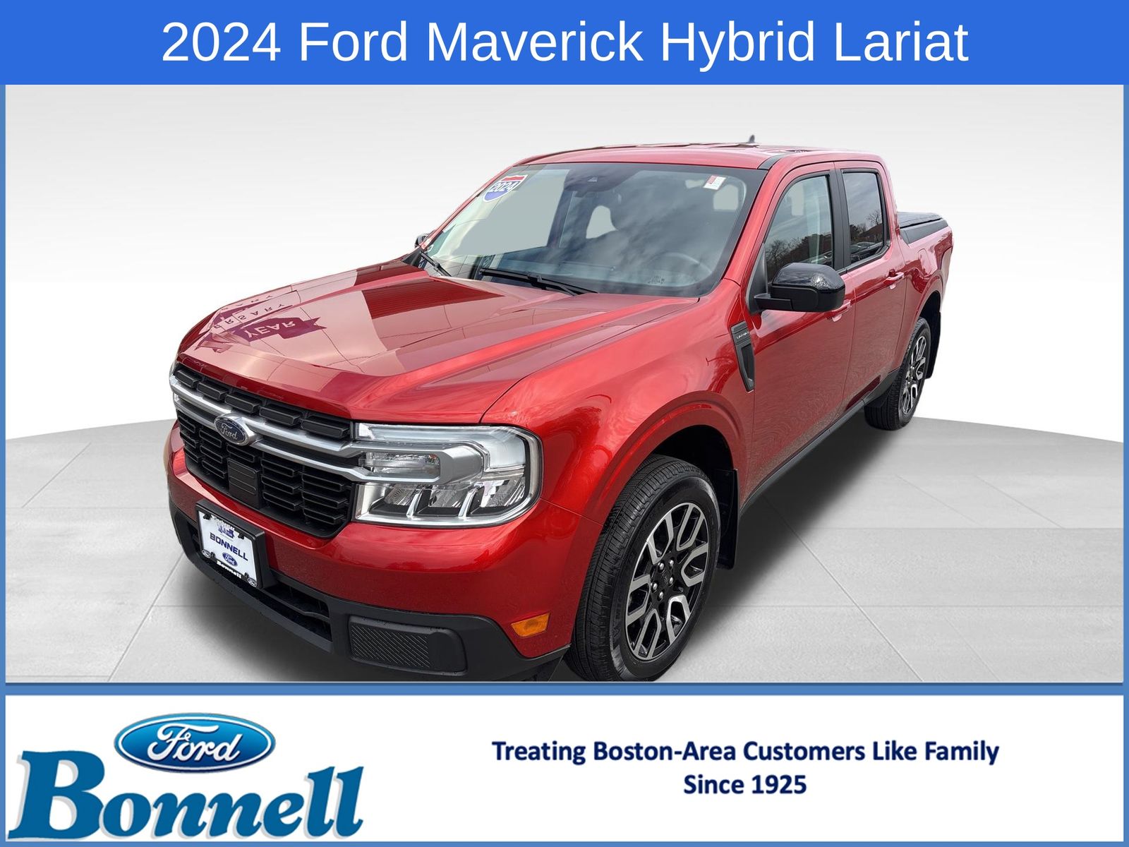 Hot Pepper Red Metallic Tinted Clearcoat 2024 Ford Maverick Lariat SuperCrew FWD Pickup Truck Front-Wheel Drive Continuously Variable Transmission