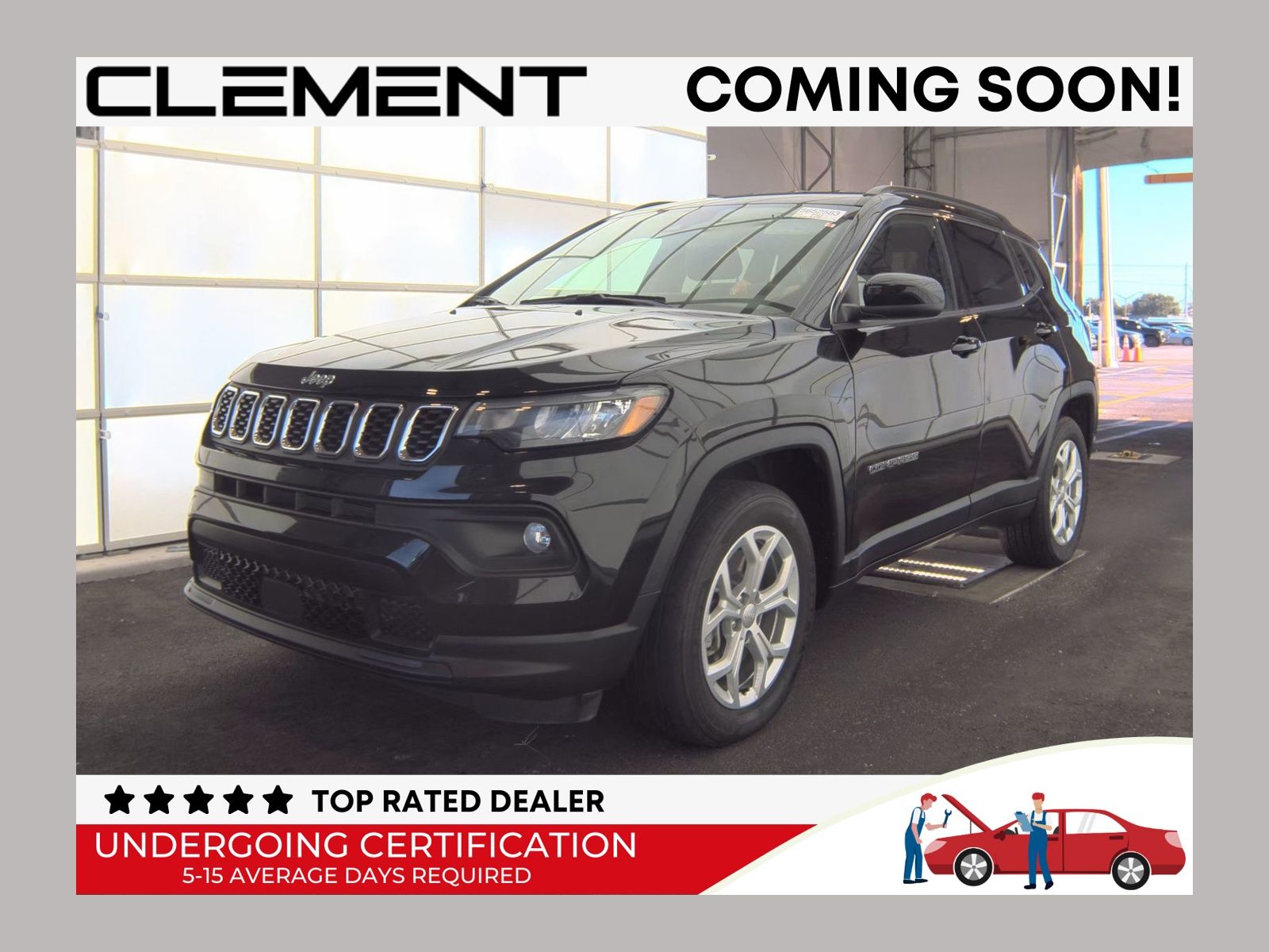 Diamond Black Crystal Pearlcoat 2024 Jeep Compass SUV / Crossover Four-Wheel Drive 8-Speed Automatic