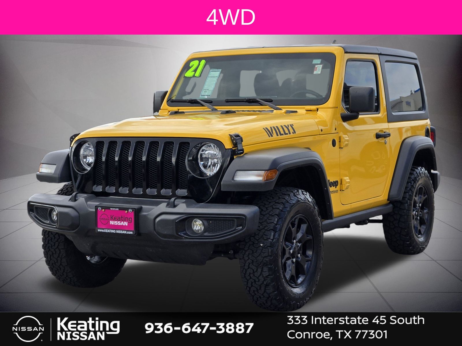 2021 Jeep Wrangler Willys Sport Yellow at River Oaks CDJR