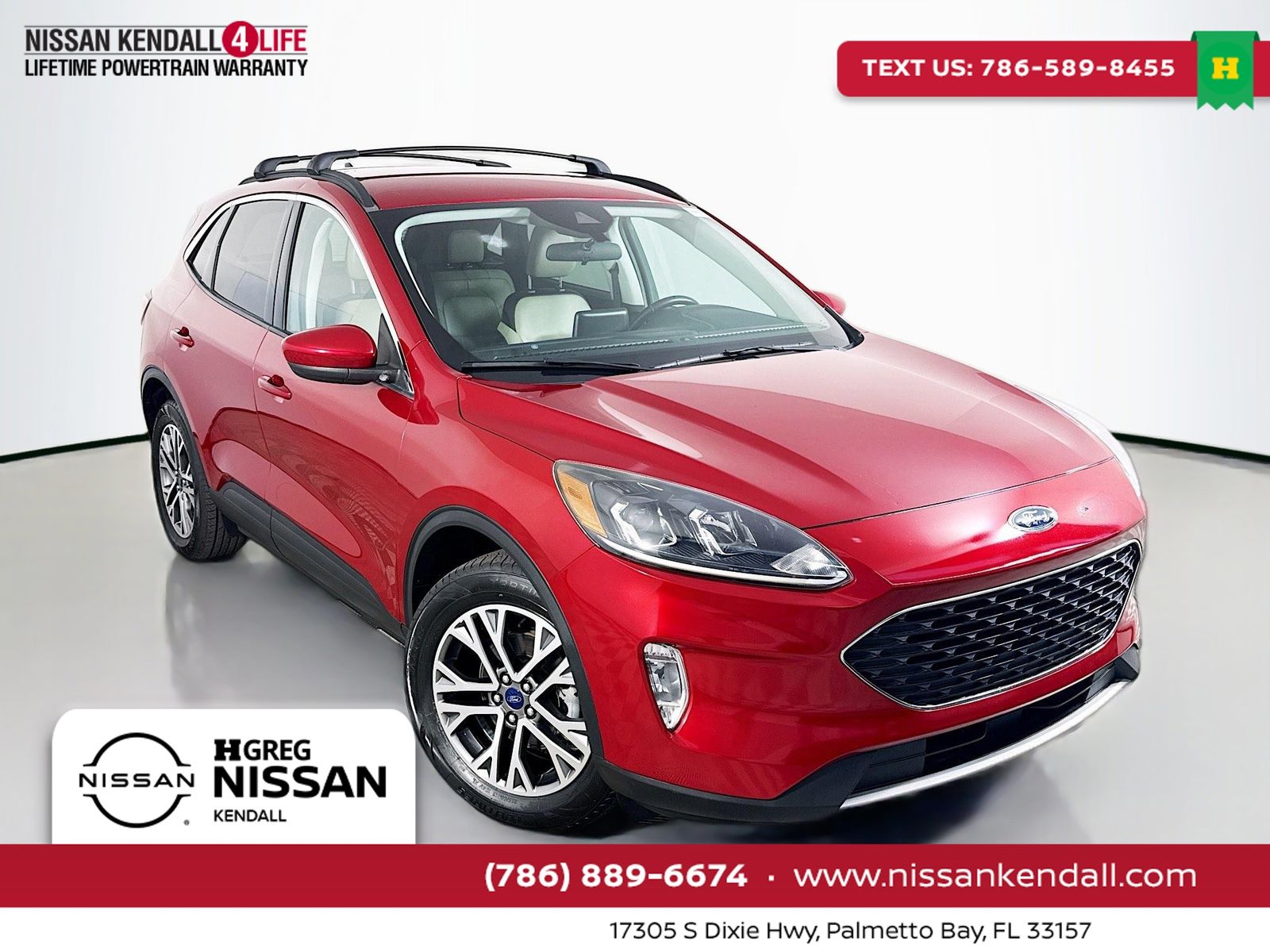 Red Metallic 2021 Ford Escape Hybrid SEL AWD SUV / Crossover All-Wheel Drive Continuously Variable Transmission
