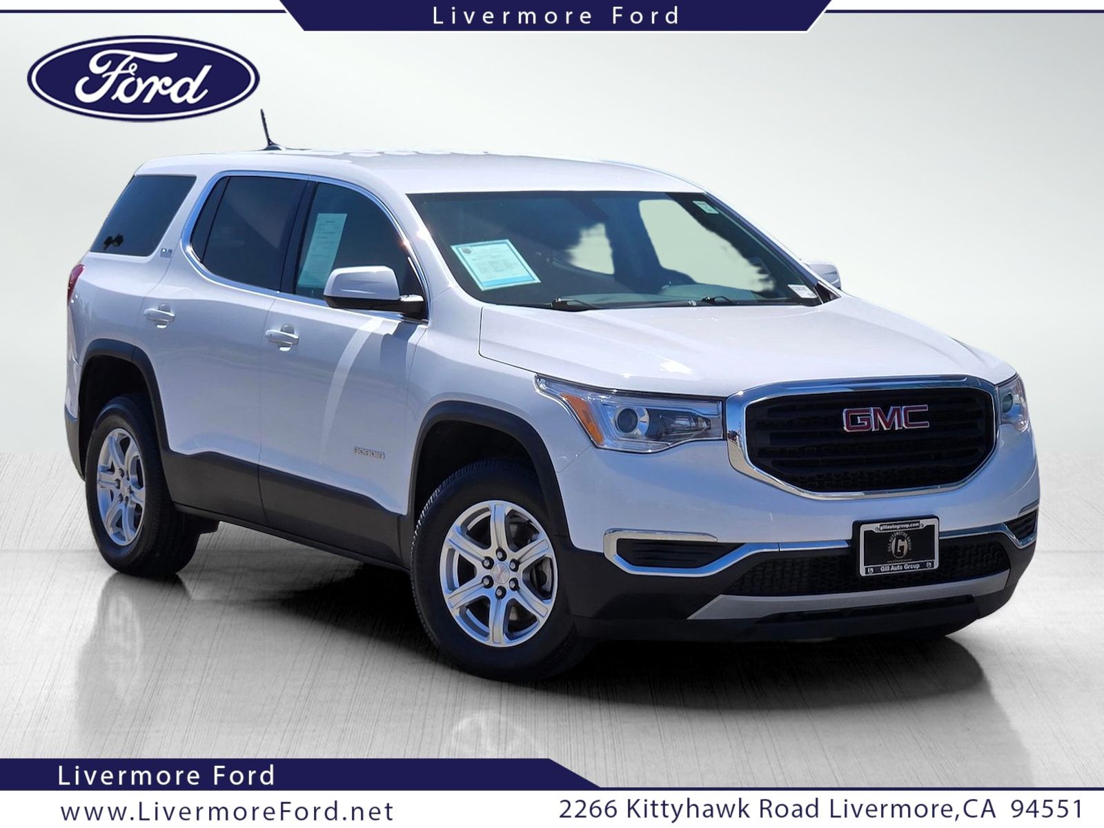 Summit White 2019 GMC Acadia SUV / Crossover Front-Wheel Drive 6-Speed Automatic