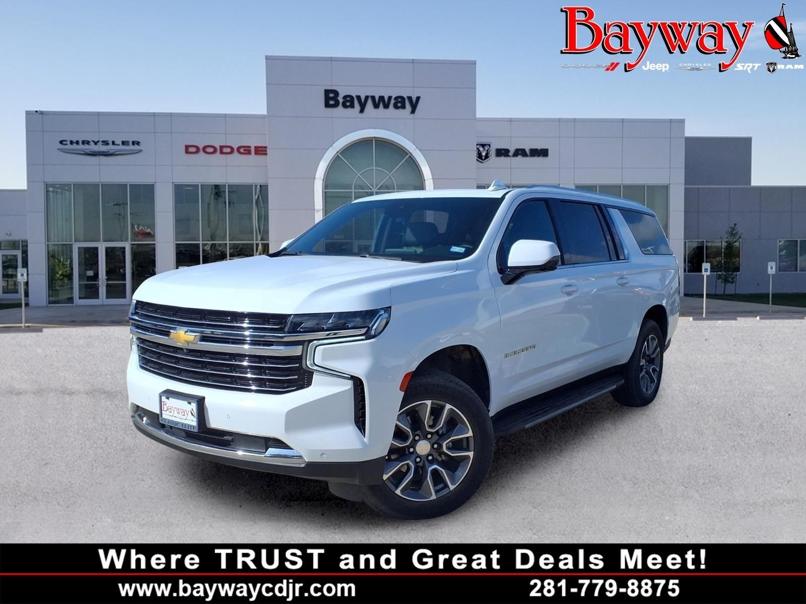 2024 Chevrolet Suburban LT White at Victoria Chrysler Dodge Jeep Ram