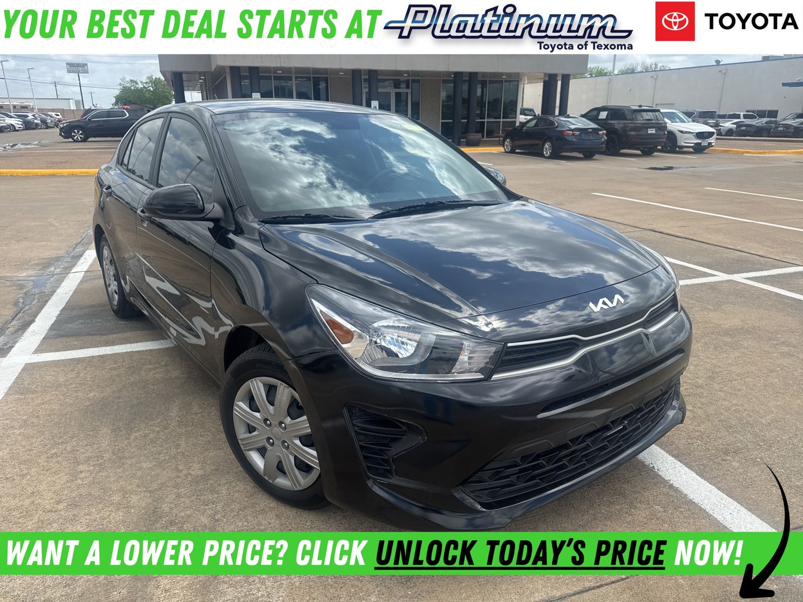 Aurora Black 2023 Kia Rio S FWD Sedan Front-Wheel Drive Continuously Variable Transmission