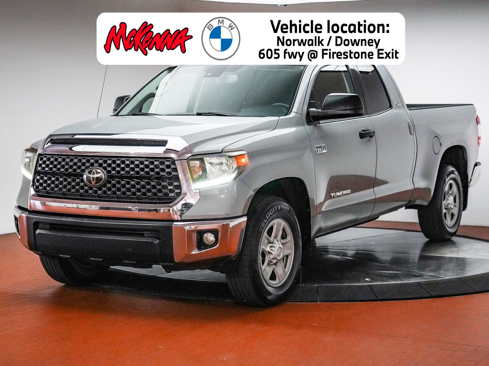 Gray 2019 Toyota Tundra SR5 Double Cab 5.7L Pickup Truck 4X2 6-Speed Automatic Overdrive