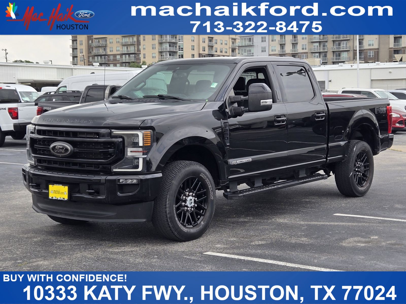 Agate Black Metallic 2022 Ford F-250 Super Duty Lariat Crew Cab 4WD Pickup Truck Four-Wheel Drive Automatic