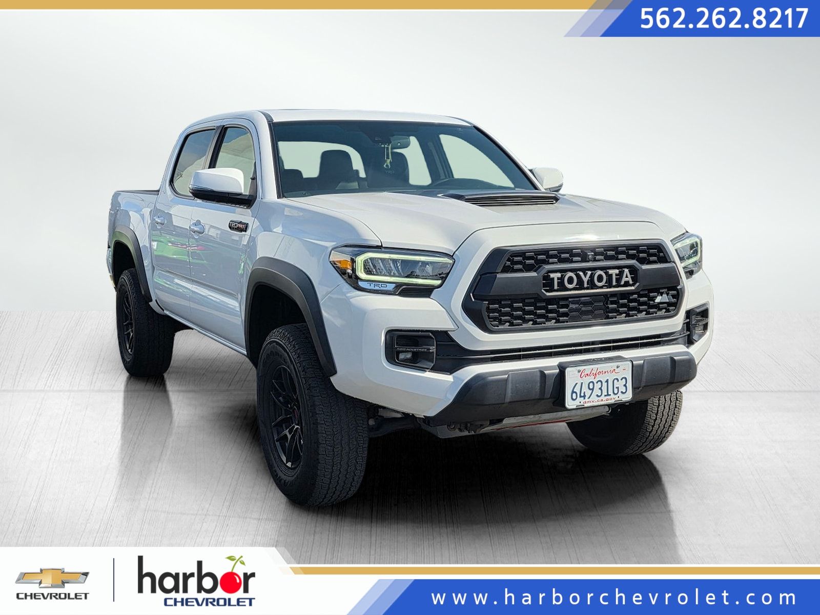 Super White 2021 Toyota Tacoma TRD Pro Double Cab 4WD Pickup Truck Four-Wheel Drive 6-Speed Manual