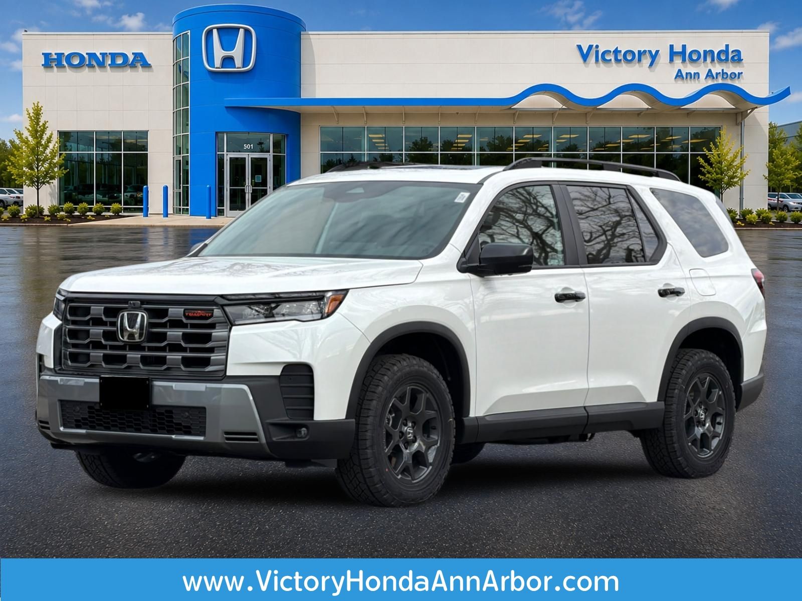 Platinum White 2026 Honda Pilot SUV / Crossover All-Wheel Drive Automatic