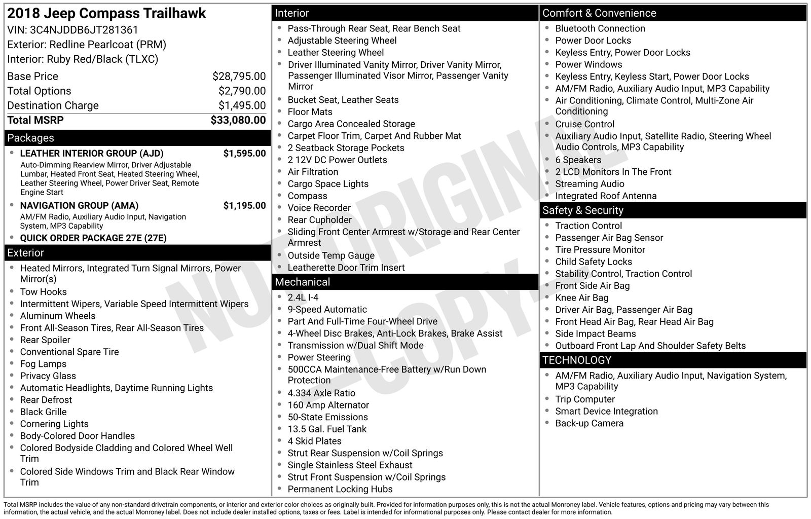 Used Car 2018 Jeep Compass  Trailhawk For Sale Under $20,000 In Austin, Texas