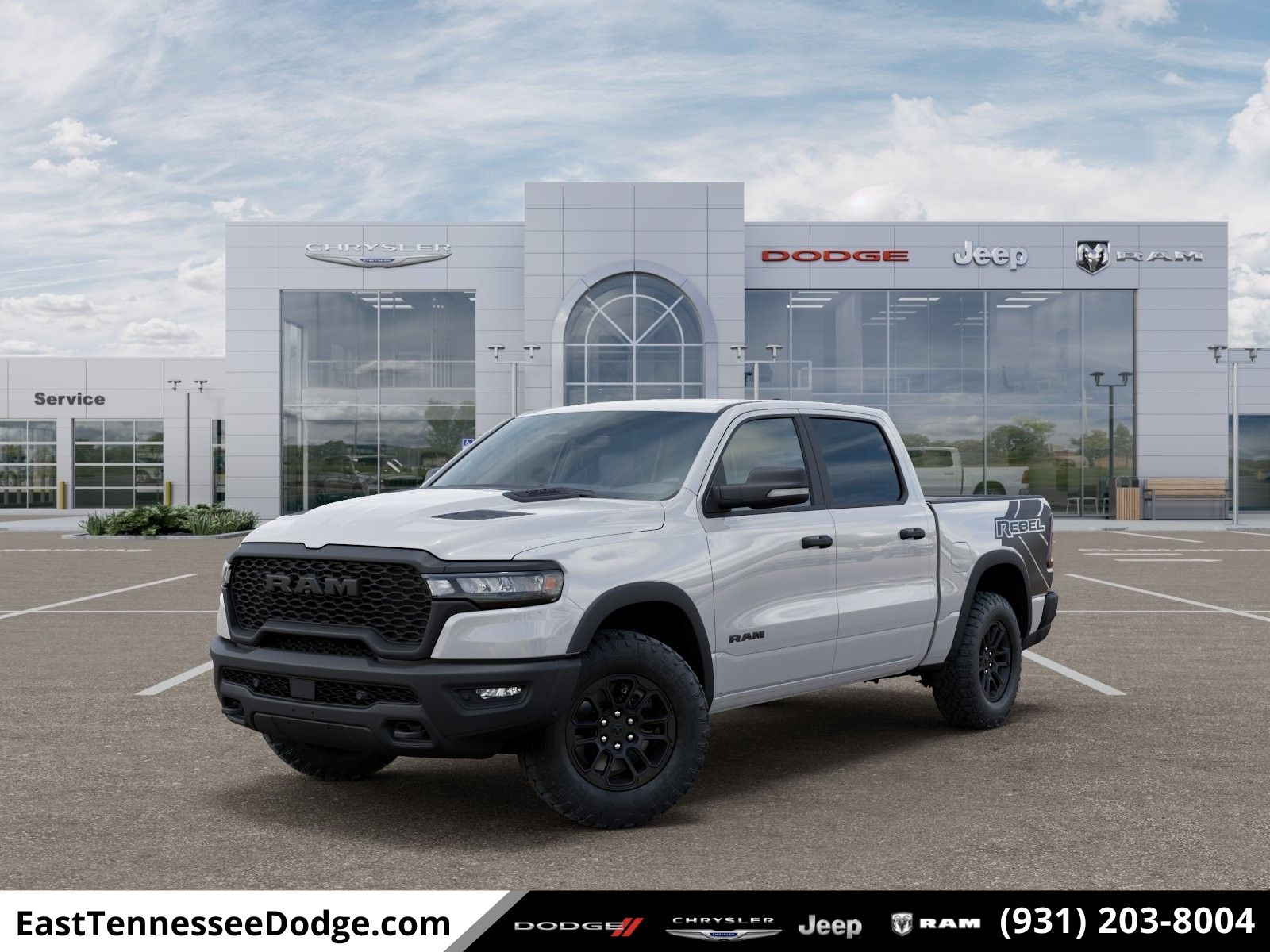 Bright White Clearcoat 2026 RAM 1500 Rebel Crew Cab 4WD Pickup Truck Four-Wheel Drive Automatic