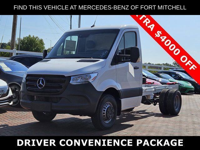Arctic White 2024 Mercedes-Benz Sprinter Cab Chassis 3500XD 144 RWD Van Rear-Wheel Drive 9-Speed Automatic