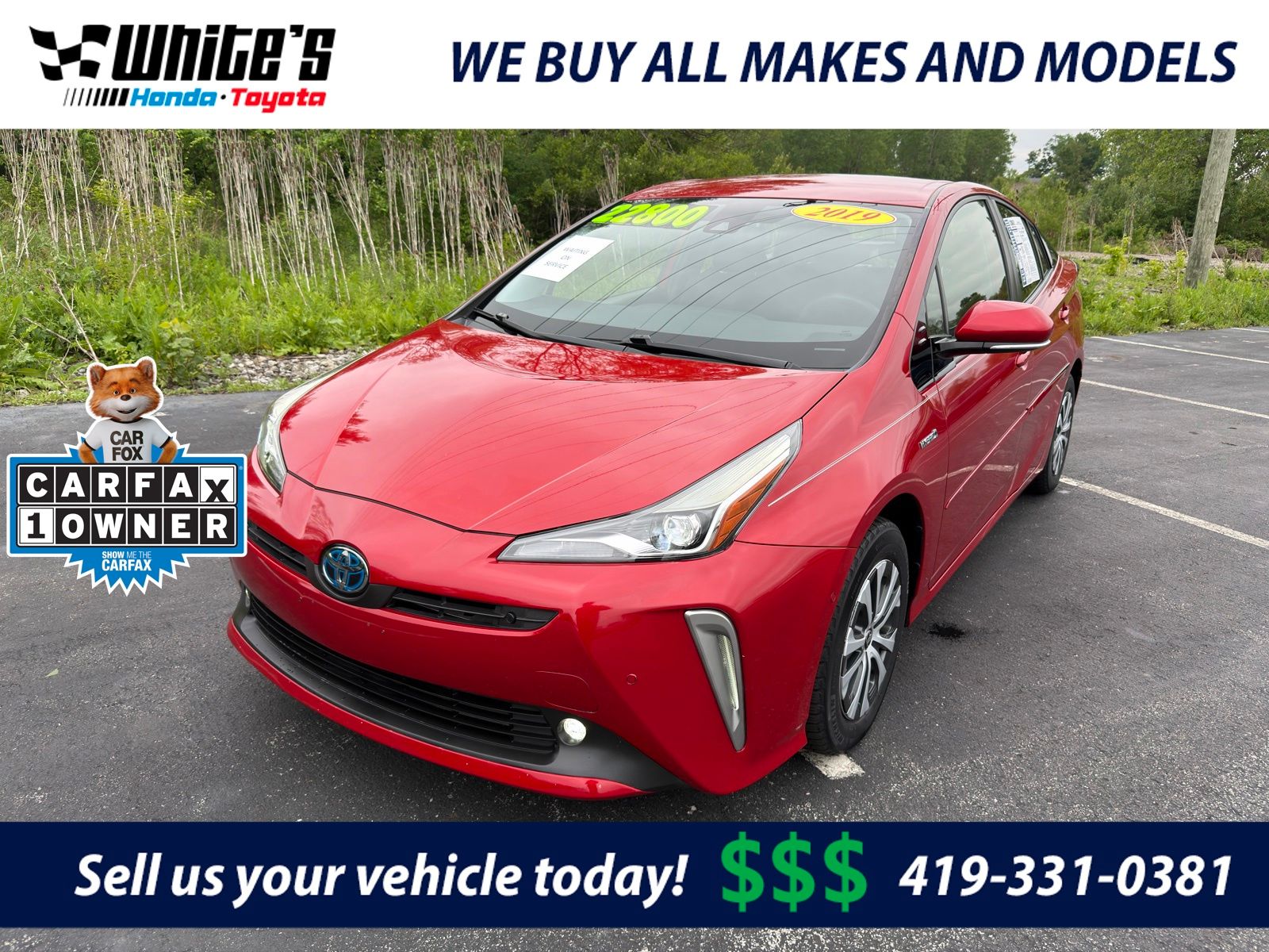 Red 2019 Toyota Prius LE AWD-e Hatchback All-Wheel Drive Continuously Variable Transmission