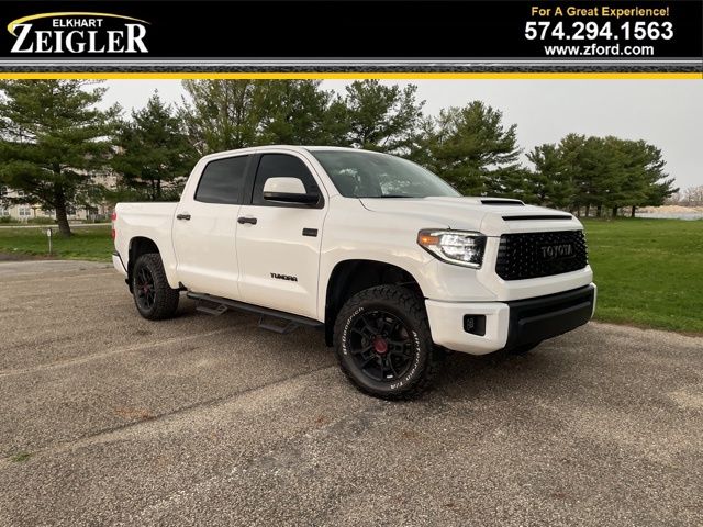 Super White 2020 Toyota Tundra TRD Pro CrewMax 4WD Pickup Truck Four-Wheel Drive 6-Speed Automatic