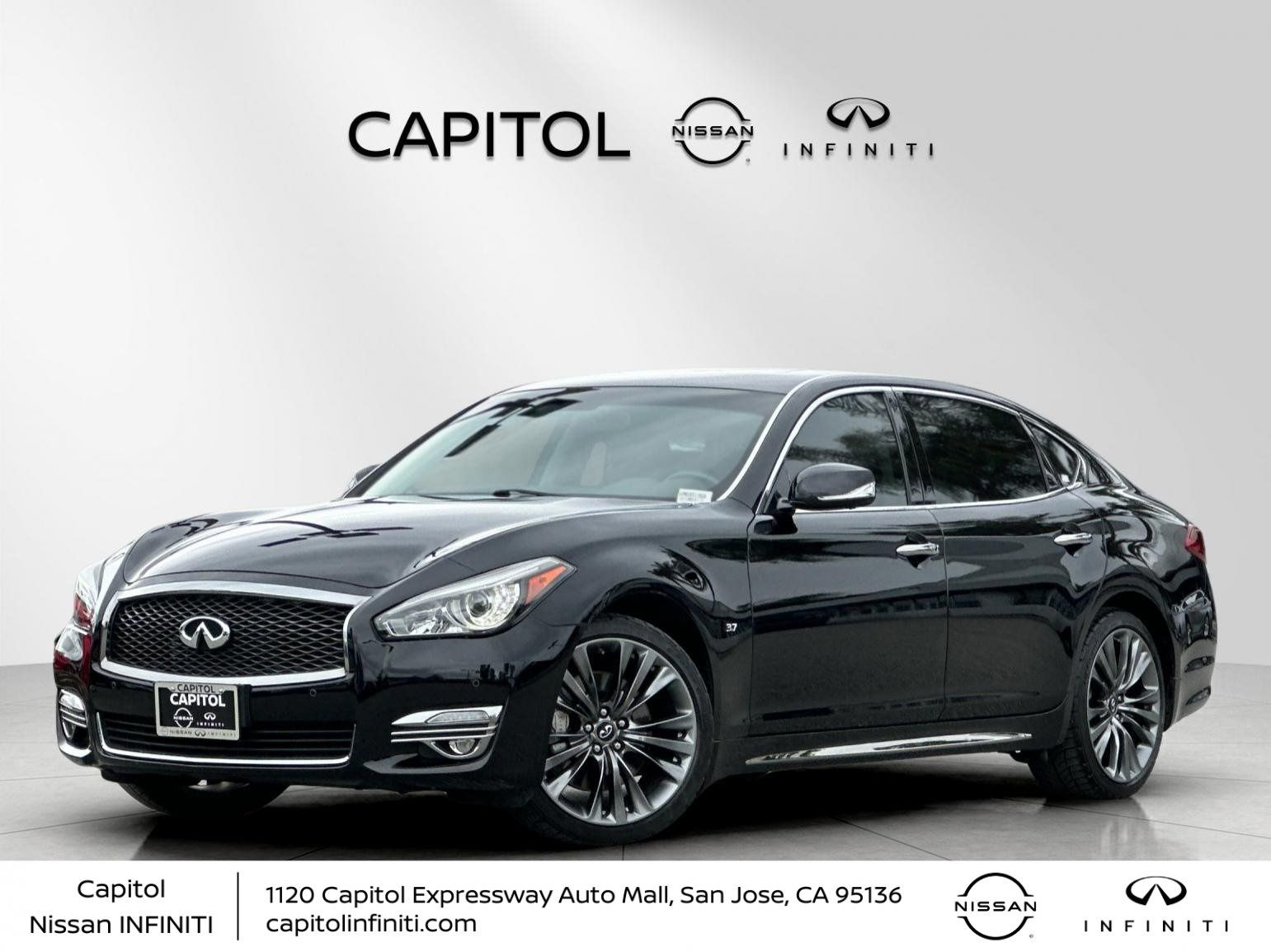 Black Obsidian 2019 INFINITI Q70L 3.7 Luxe RWD Sedan Rear-Wheel Drive 7-Speed Automatic