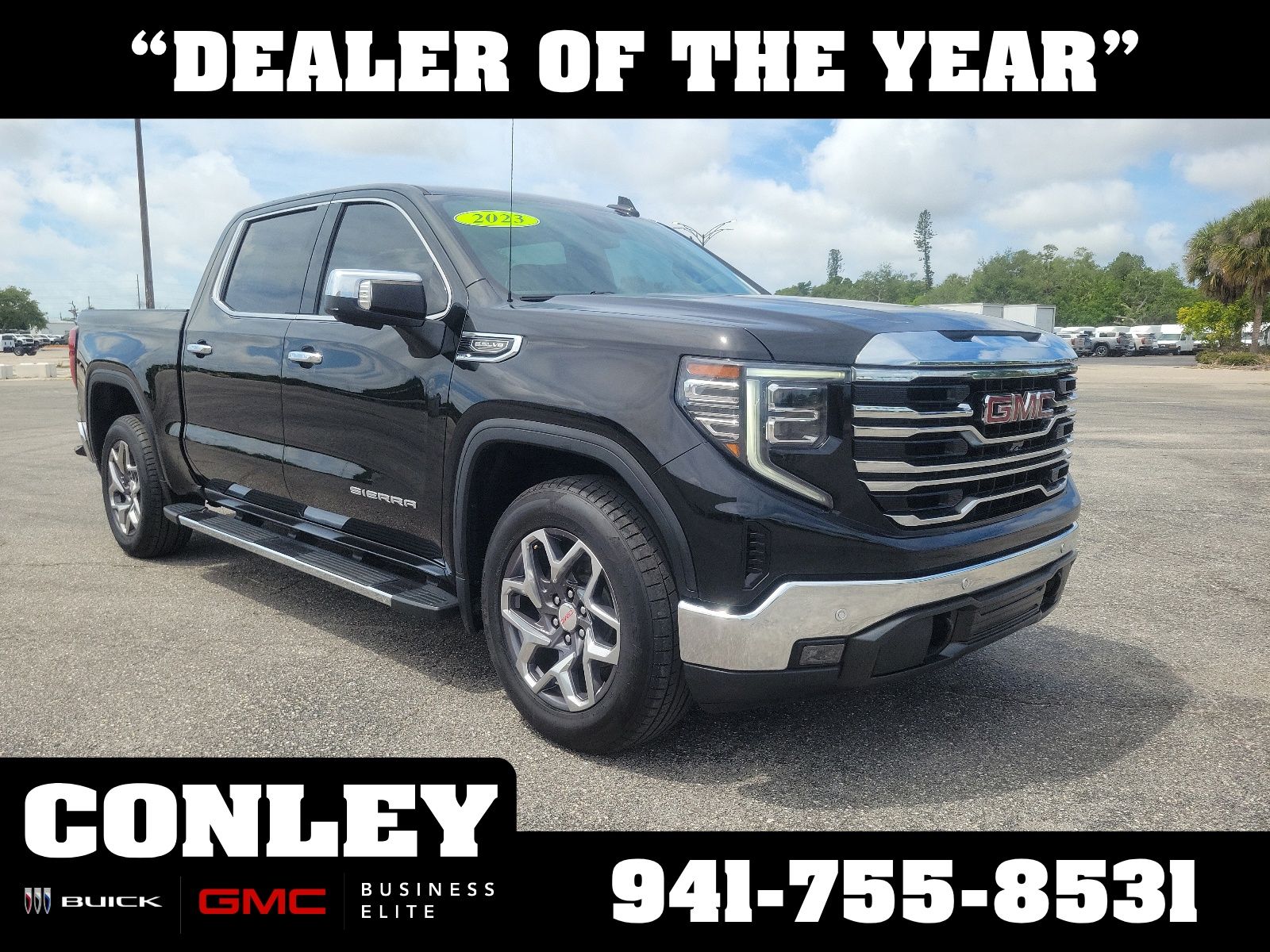 Onyx Black 2023 GMC Sierra 1500 SLT Crew Cab RWD Pickup Truck 4X2 Automatic