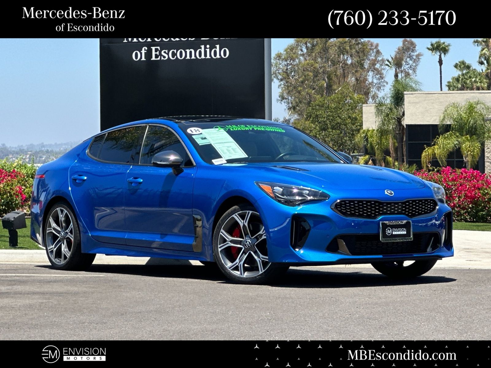 Micro Blue 2018 Kia Stinger Sedan Rear-Wheel Drive 8-Speed Automatic