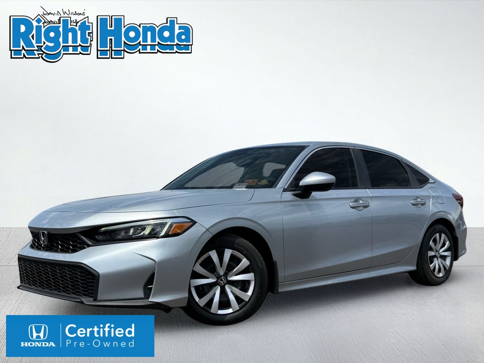 Solar Silver Metallic 2025 Honda Civic Sedan Front-Wheel Drive Continuously Variable Transmission