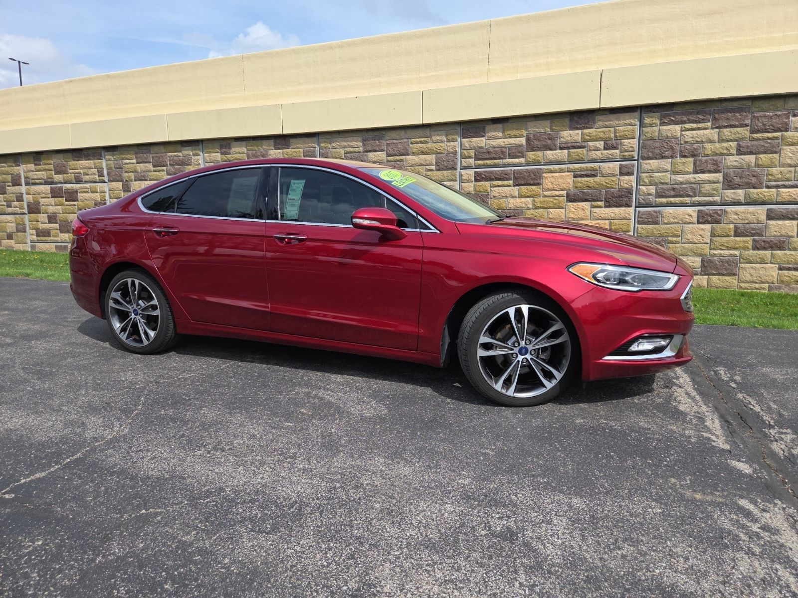 Ruby Red Metallic 2017 Ford Fusion Titanium Sedan Front-Wheel Drive Automatic