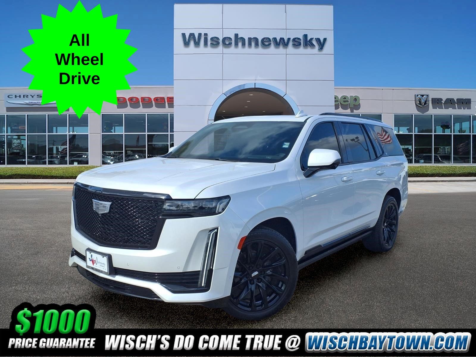 Crystal White Tricoat 2023 Cadillac Escalade SUV / Crossover Four-Wheel Drive Automatic
