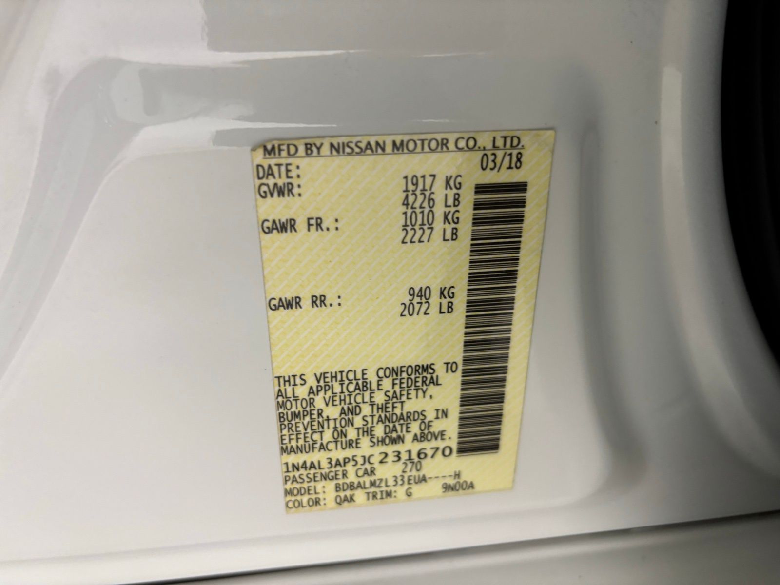 Used Car 2018 Nissan Altima  2.5 Sv For Sale Under $15,000 In Austin, Texas