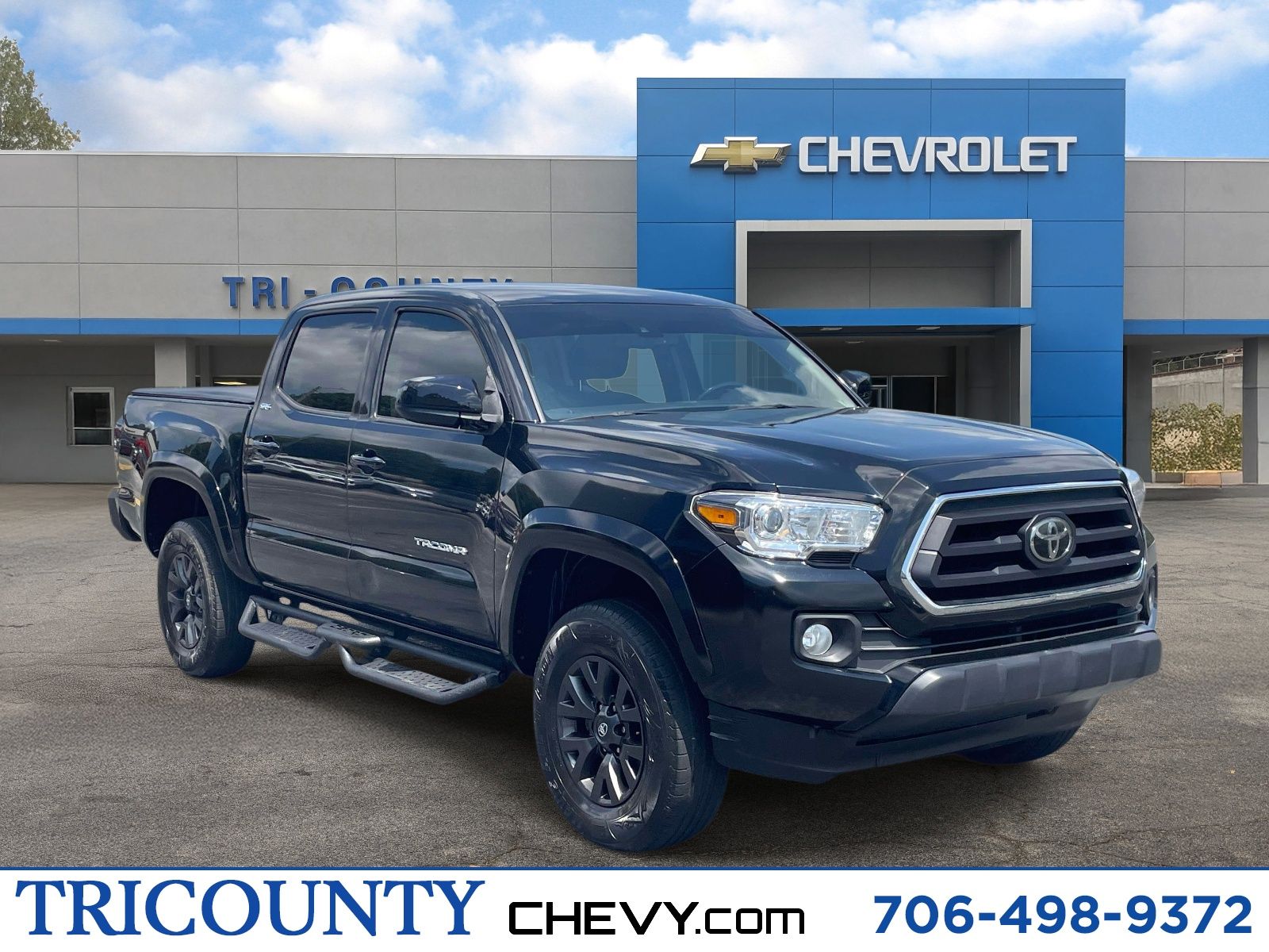 Midnight Black Metallic 2021 Toyota Tacoma Pickup Truck Four-Wheel Drive 6-Speed Automatic